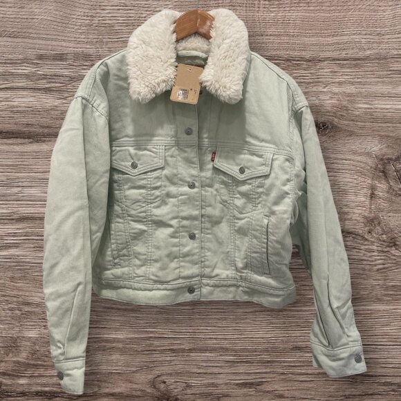 LEVI'S Women's Corduroy Sherpa Baby Baggy Trucker Jacket - Picture 3 of 5